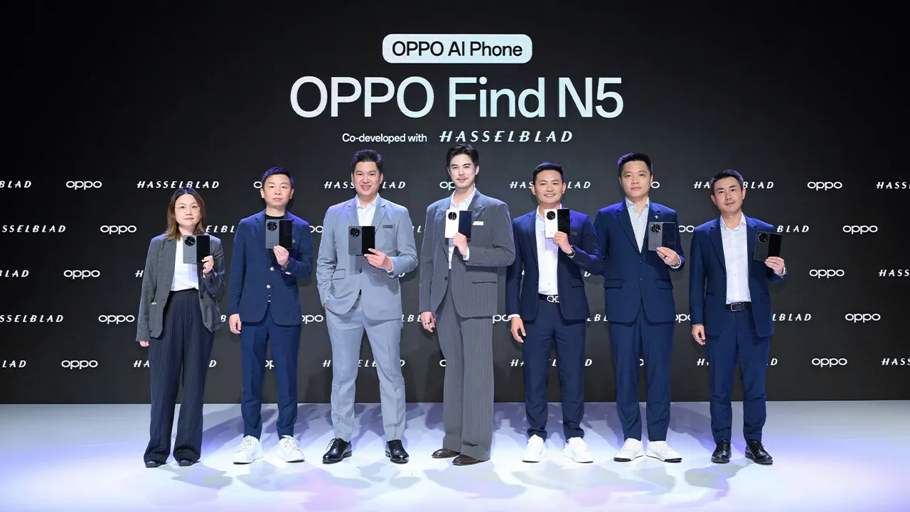 มีแล้วยัง ชานนท์ จิรายุกุล เปิดตัว “OPPO Find N5” สมาร์ทโฟนจอพับบางที่สุดรอยพับแทบมองไม่เห็น ประสิทธิภาพการทำงานระดับ PC พร้อมผู้ช่วยเอไออัจฉริยะในราคา 69,999 บาท โดยมี จาง เหยียน, พาน จือซิน และ พชร จิราธิวัฒน์ มาร่วมงานด้วย ที่เอ็มสเฟียร์ วันก่อน.
