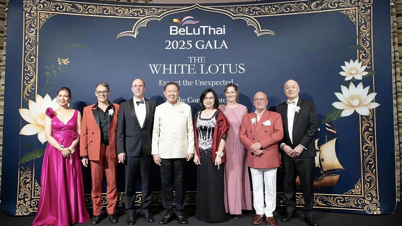 1 ขวบ ศิริพร วุฒิเลาหพันธ์, สนั่น อังอุบลกุล, แพทริค แฮมเมอร์ และ ซาราห์ กาสการ์ดเปิดงานกาลาดินเนอร์ประจำปี 2568 ในโอกาสครบรอบ 1 ปี หอการค้าเบลเยียม-ลักเซมเบิร์ก-ไทย โดยมี ฟรานซิส แวนเบลเลน และ ศรุดา เนตรสว่าง มาร่วมงานด้วย ที่โรงแรมคอนราด วันก่อน.