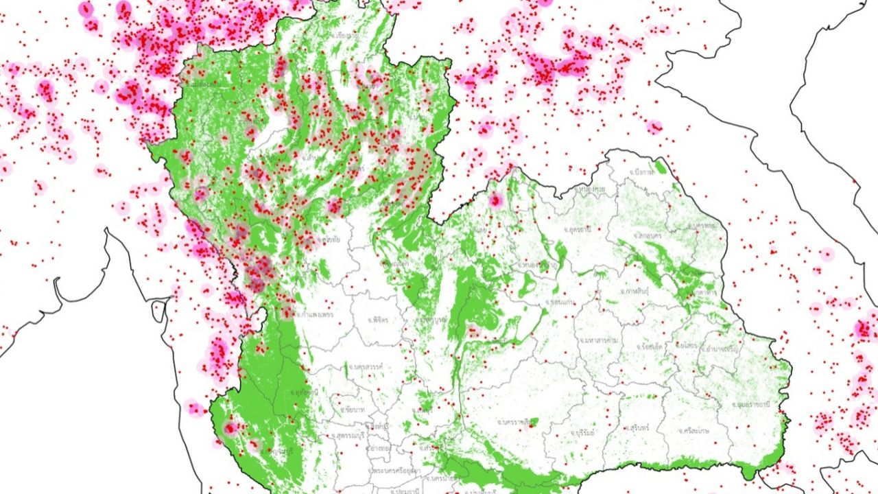 GISTDA เผยจุดความร้อนในไทยยังสูงต่อเนื่อง 2,018 จุด พบมากสุดในป่าอนุรักษ์
