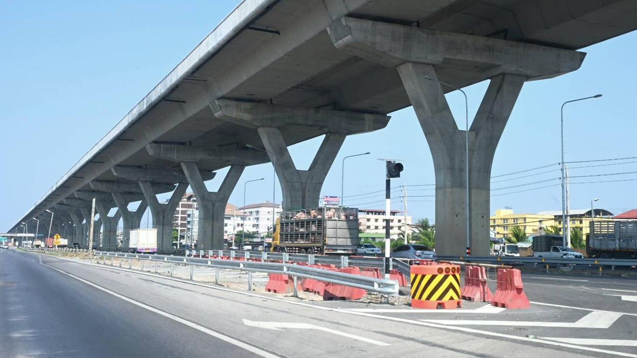 20 เม.ย.นี้ ปิดเบี่ยงจราจร ถนนพระราม 2 เพื่อยกชิ้นส่วนคานสร้างทางด่วน M82