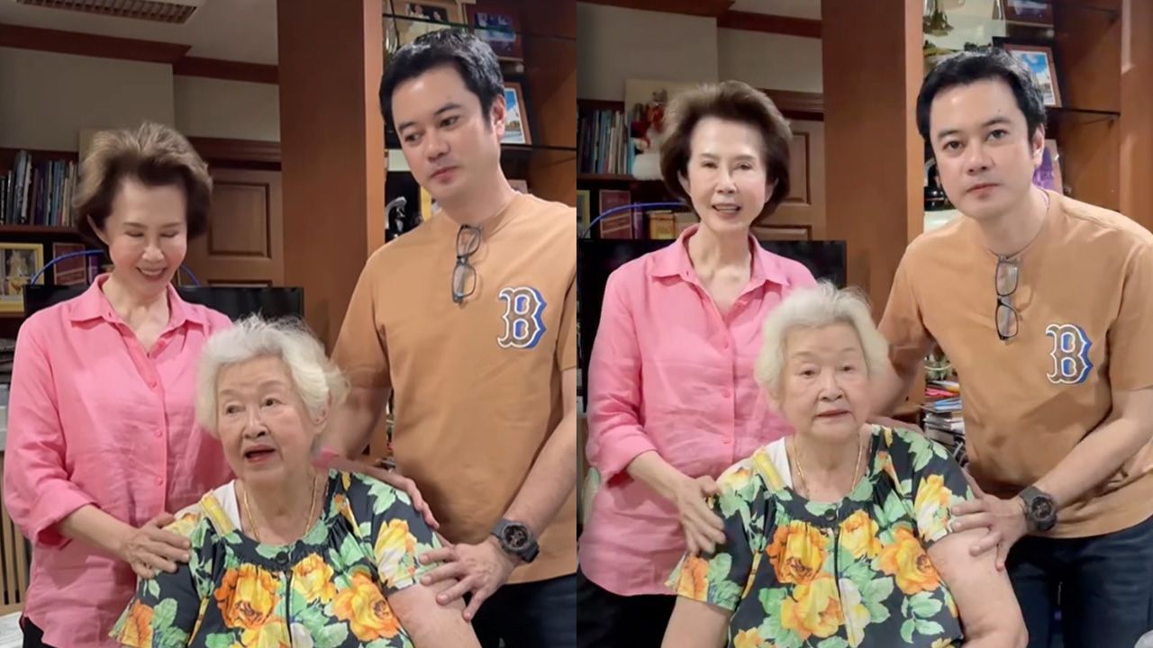 ดวงดาว จารุจินดา โพสต์คลิปวันเกิดคุณแม่วัย 97 ปี ยังสวยสง่าแข็งแรง