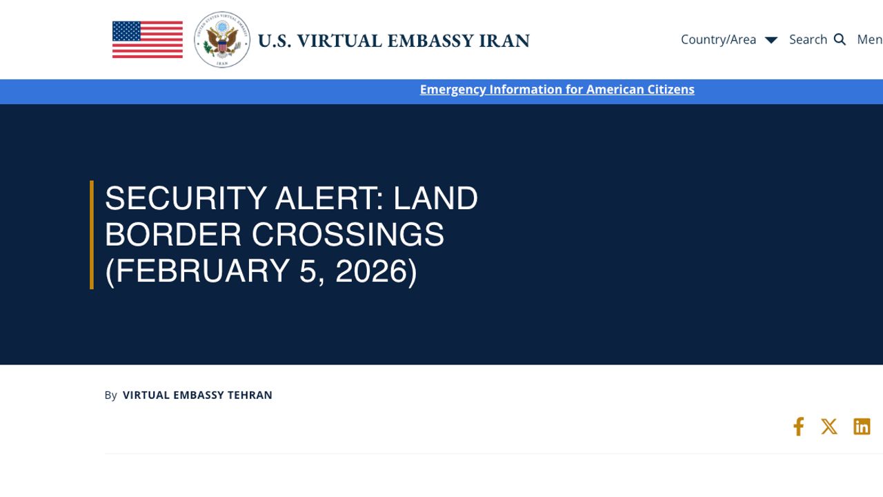 สหรัฐฯ สั่งพลเมืองอพยพจากอิหร่าน เหตุสถานการณ์ตึงเครียด