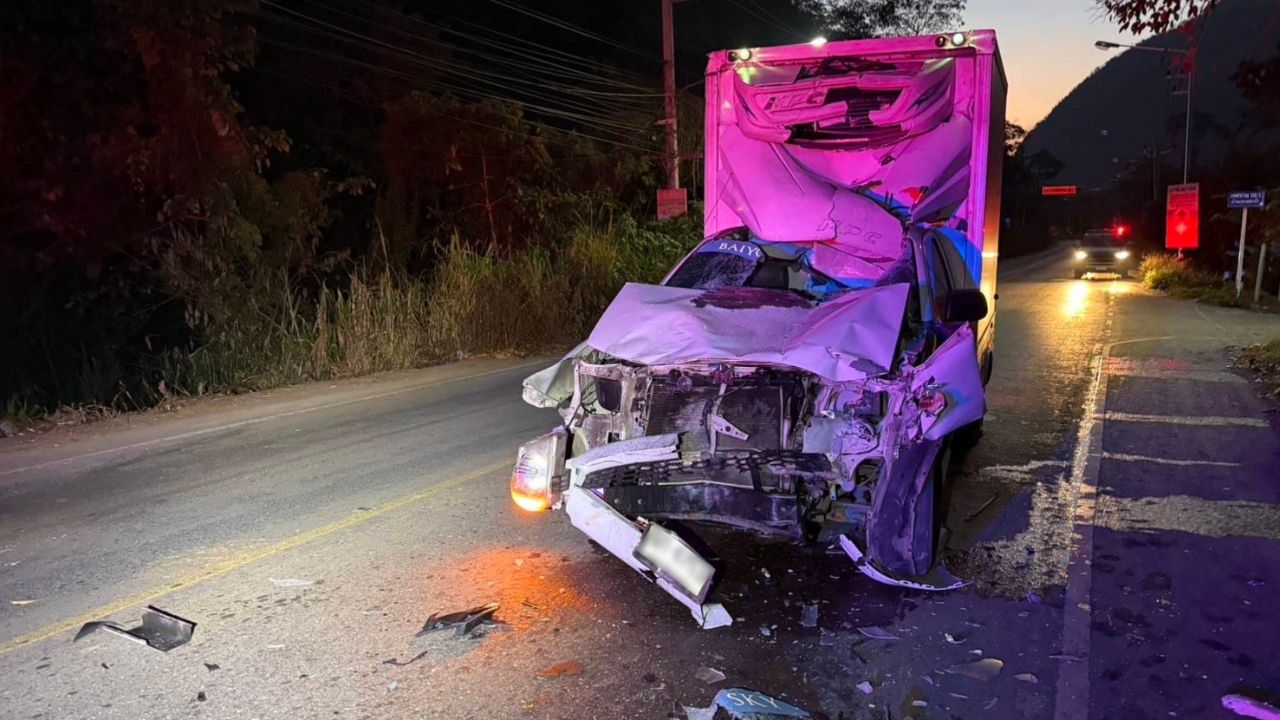 กระบะชนช้างป่าเขาใหญ่ คนขับบาดเจ็บ เจ้าหน้าที่เร่งติดตามอาการช้าง