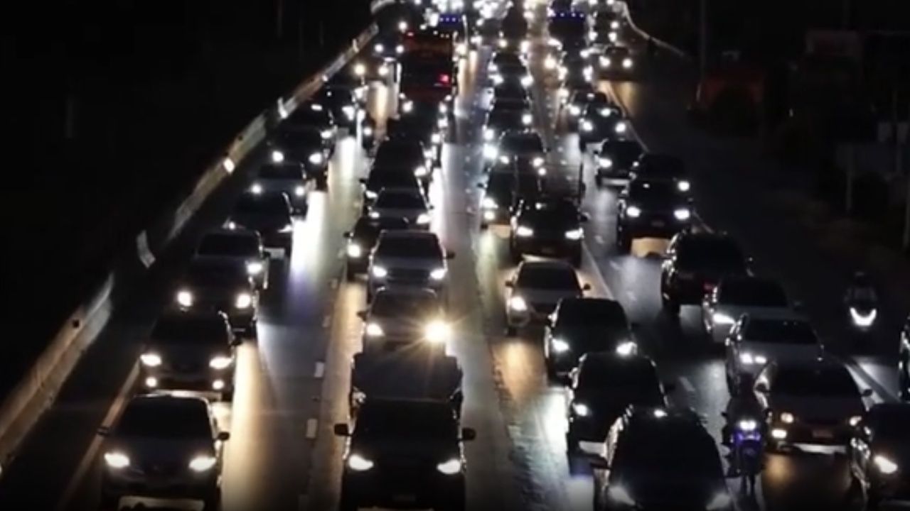 จราจรหนาแน่นบนสายเอเชียขาเข้ากรุงเทพฯ ช่วงผ่านอยุธยา