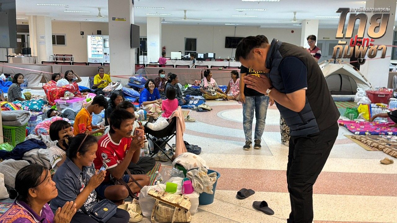 นายกรัฐมนตรี เยี่ยมศูนย์พักพิงในสุรินทร์ ให้กำลังใจประชาชนผู้หนีภัย