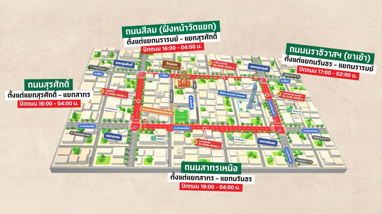 "เขตบางรัก" แจ้งเลี่ยงเส้นทางขบวนแห่ประเพณี "วันวิชัยทัสมิ" งานวัดแขก สีลม