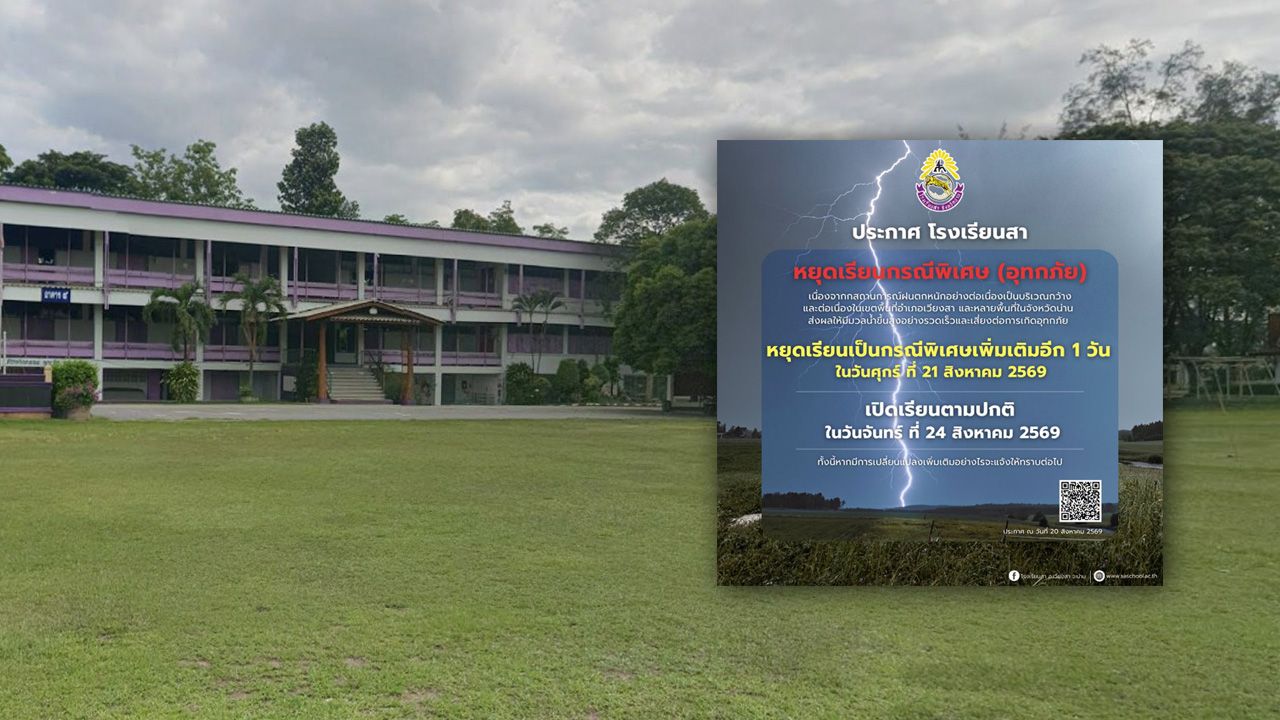 เตือน 4 ตำบลใน "อ.เวียงสา" ระวังน้ำท่วม-น้ำล้นตลิ่ง ด้าน รร.ประกาศหยุดกรณีพิเศษ