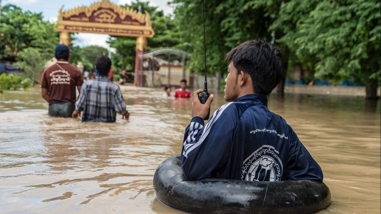 เมียนมาน้ำท่วมหนัก! ฝนมรสุมถล่มจมหมู่บ้าน-นาข้าว ชาวบ้านเดือดร้อนนับแสน