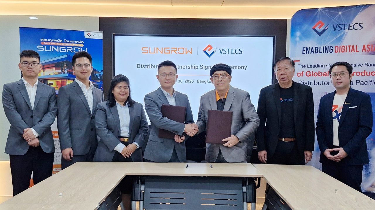 SUNGROW แต่งตั้ง VST ECS (Thailand) เป็นดิสทริบิวเตอร์ รับกระแสพลังงานสะอาด
