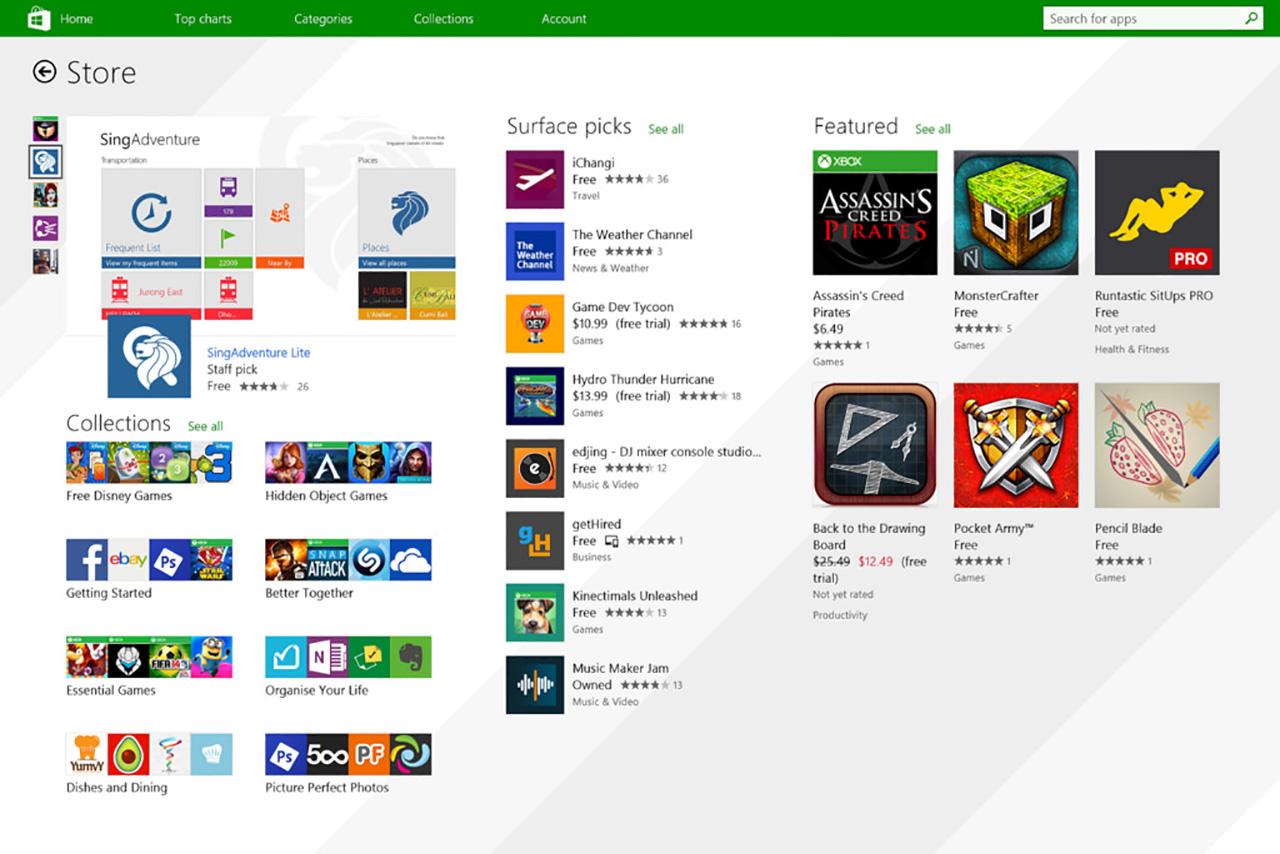 Windows Store บน Microsoft Surface Pro 3