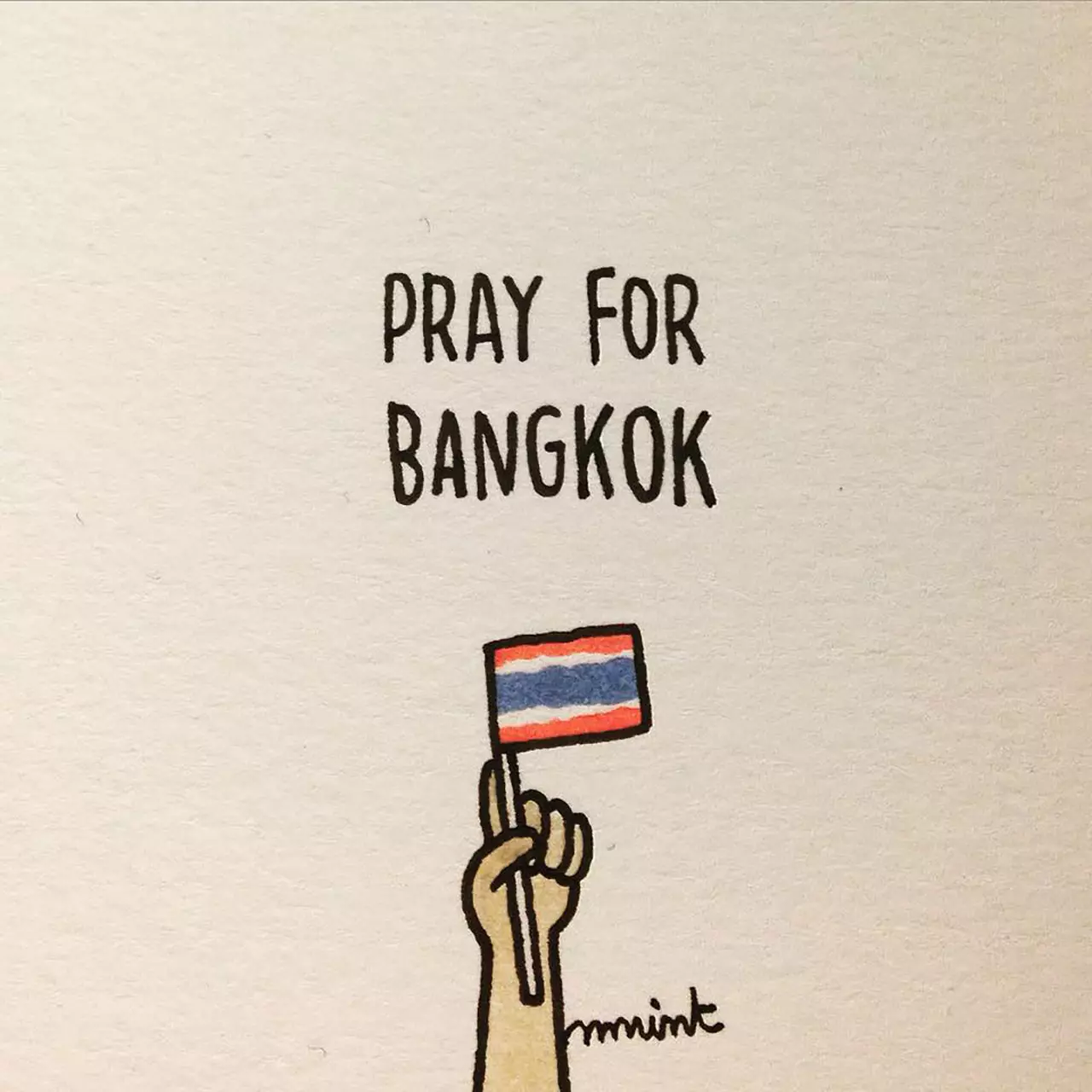 เซฟแล้วแชร์! รวมภาพการ์ตูนมอบกำลังใจ ‘Pray for bangkok’ ลดความรุนแรง