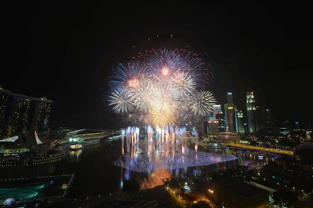 สิงคโปร์จัดแสดงพลุไฟที่ มารินา เบย์ เป็นประจำทุกปี (ภาพ: AFP)