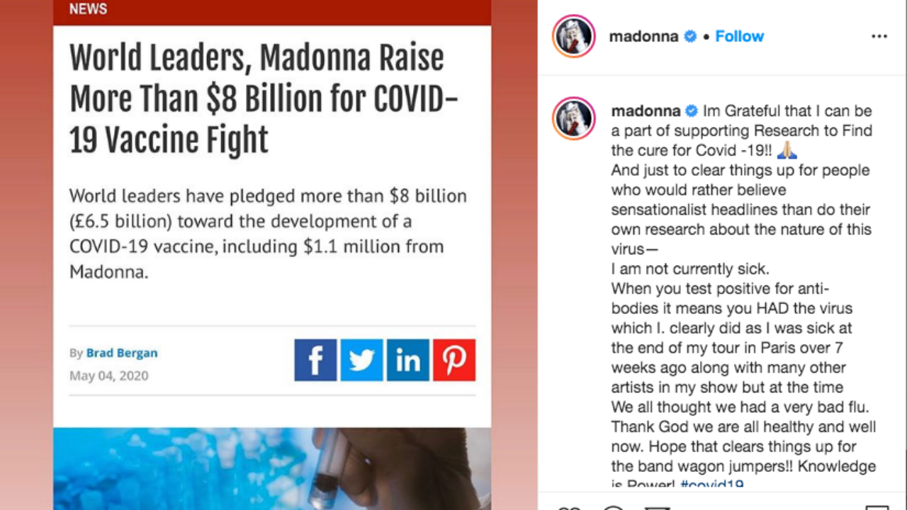 ข้อมูลภาพจาก Instagram @madonna