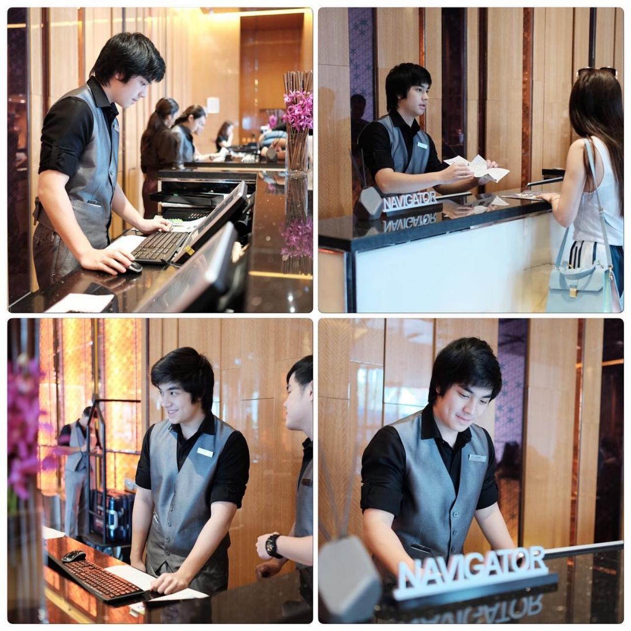 น้องเอมฝึกงานในโรงแรมแห่งหนึ่ง ขอบคุณภาพจากไอจี @sanyakunakorn