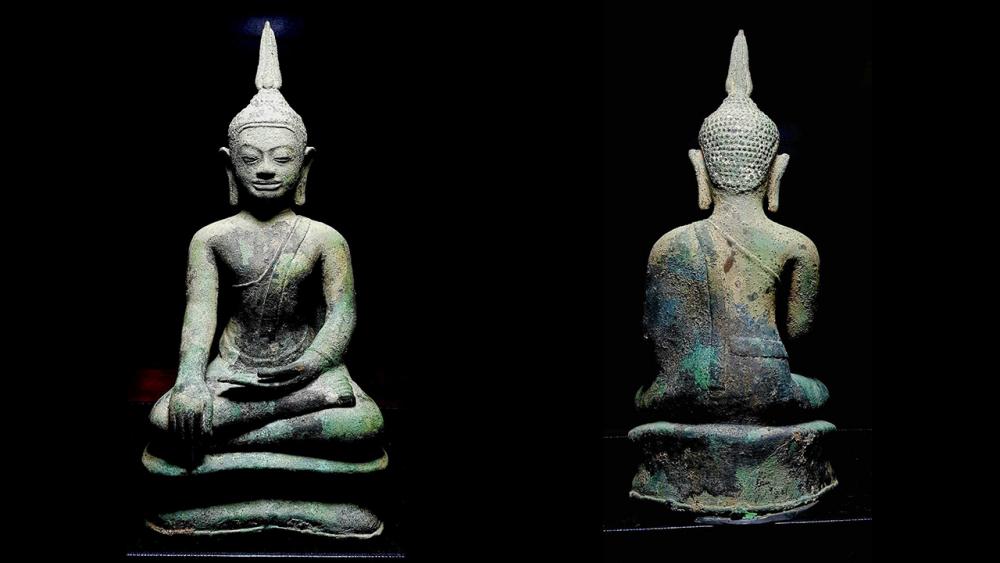 พระพุทธรูปบูชา พุทธศิลป์สมัยอู่ทอง หน้าแก่ หน้าตัก๕.๕ นิ้ว ของพรรค คูวิบูลย์ศิลป์.