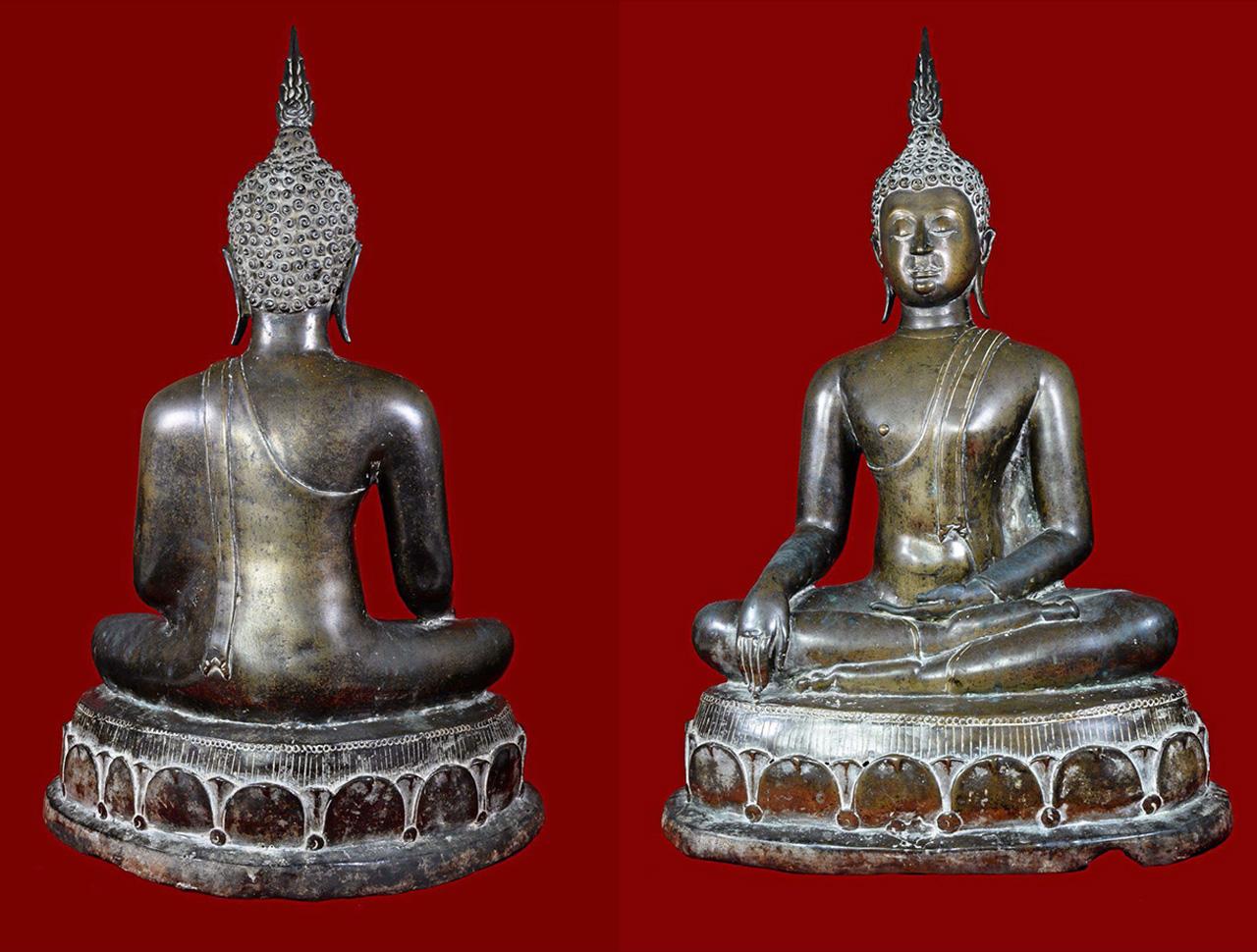 พระพุทธรูปบูชา เชียงแสน ลังกาวงศ์ฐานบัวเกสร ของ ส.จ.บอม เมืองน่าน.