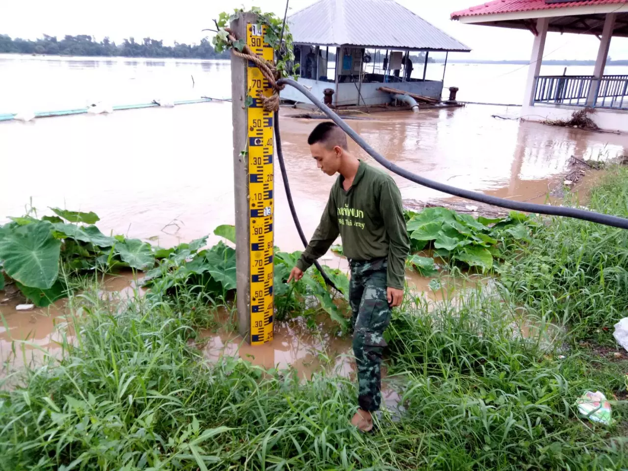 'บึงกาฬ'น้ำโขงสูงสุดในรอบ 12 ปี-'หนองคาย'ยังเจอฝนซัดทำท่วมถนน