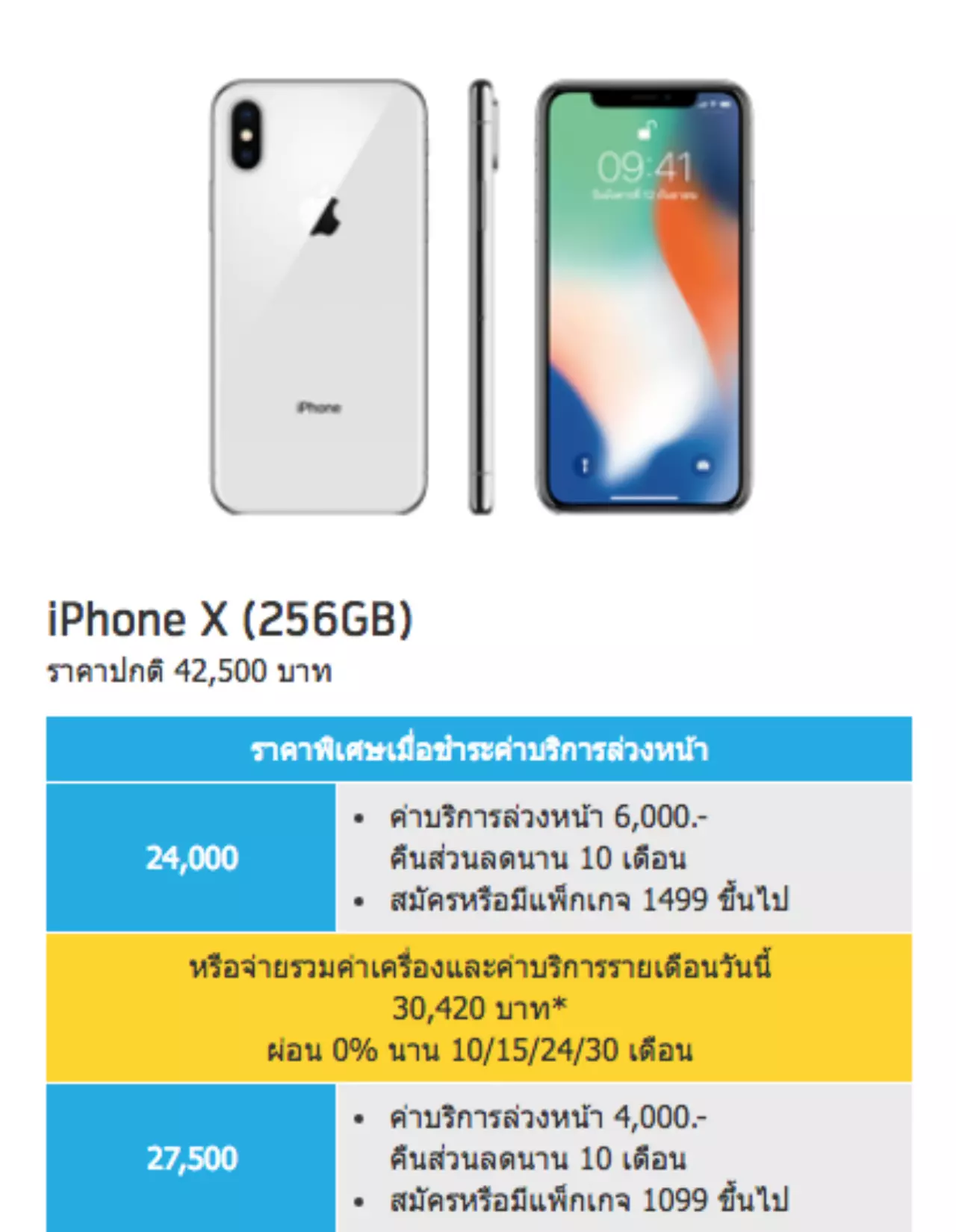 เริ่มต้นที่ 23,900 บาท! รวมราคา 'iPhone X' จาก 3 โอเปอเรเตอร์