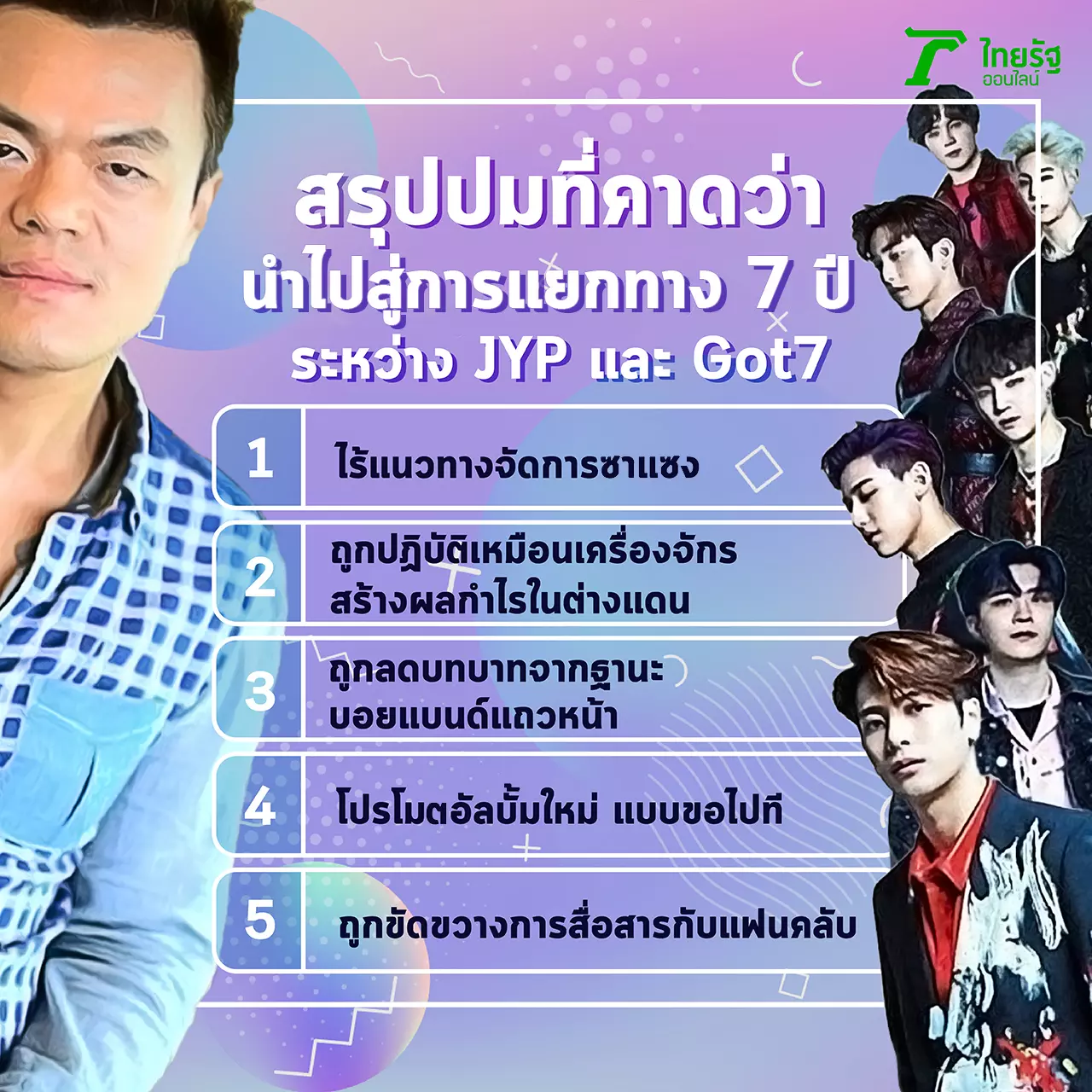 รอยร้าว GOT7 - JYP สัญญา 7 ปี กับกฎหมายที่เปิดช่องตีจาก