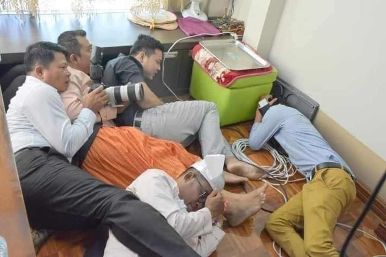 แขกเหรื่อ ช่างภาพ ต้องหลบกระสุนกันวุ่นวาย
