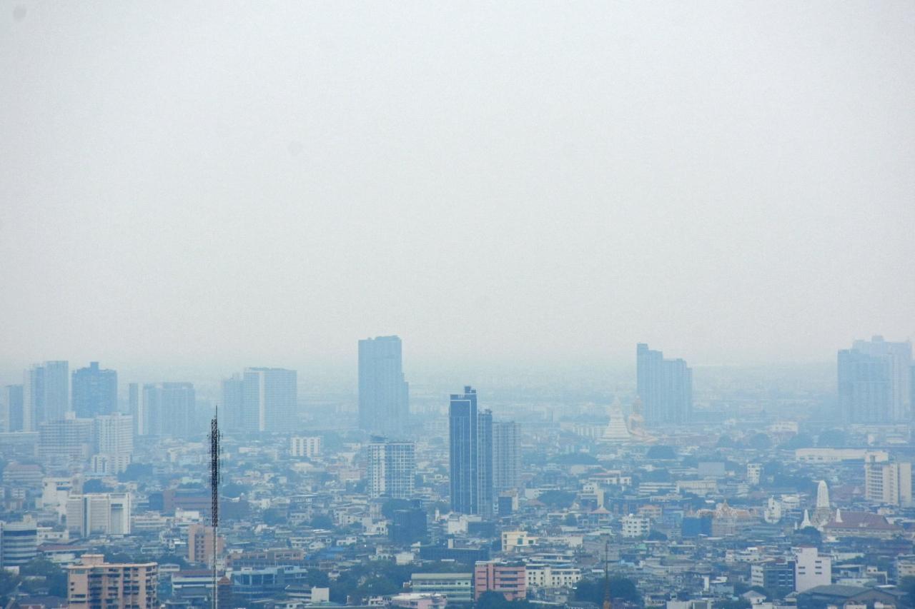 ภาพฝุ่นที่กรุงเทพมหานคร เมื่อวันที่ 3 ก.พ. 2566