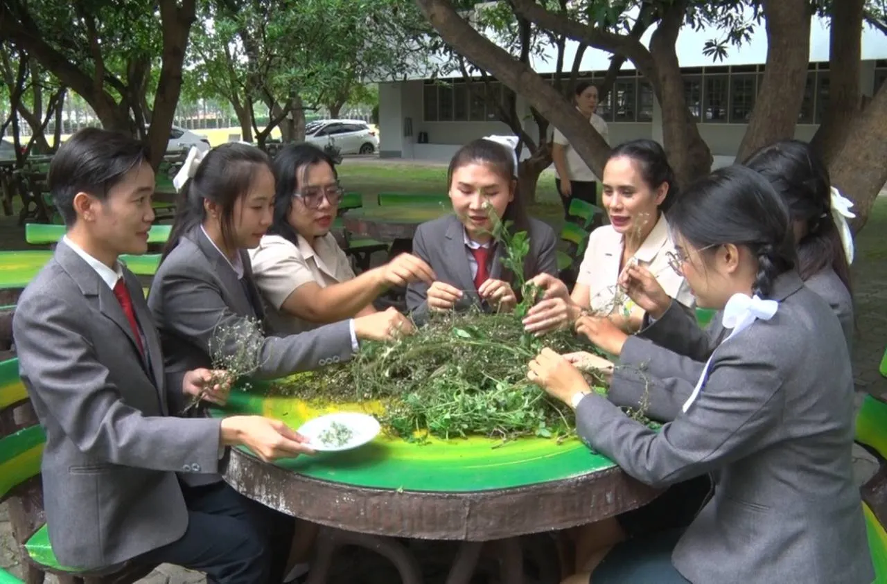 ทีม นศ.เทคนิคลานนา คิดค้นลิปสติกหญ้า มีสารสมุนไพรจากหญ้าดอกขาว เพื่อลดสูบบุหรี่