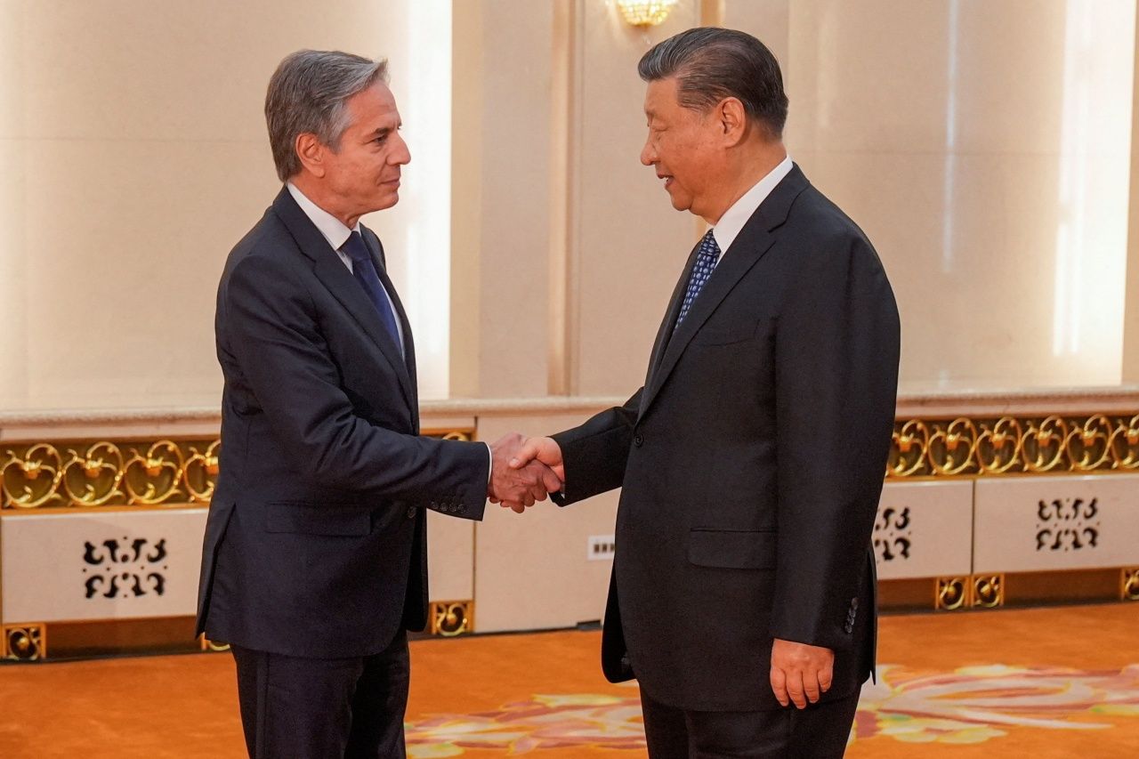 US Secretary of State Anthony Blinken visits Beijing.  He met with Chinese President Xi Jinping on April 26, 2024.