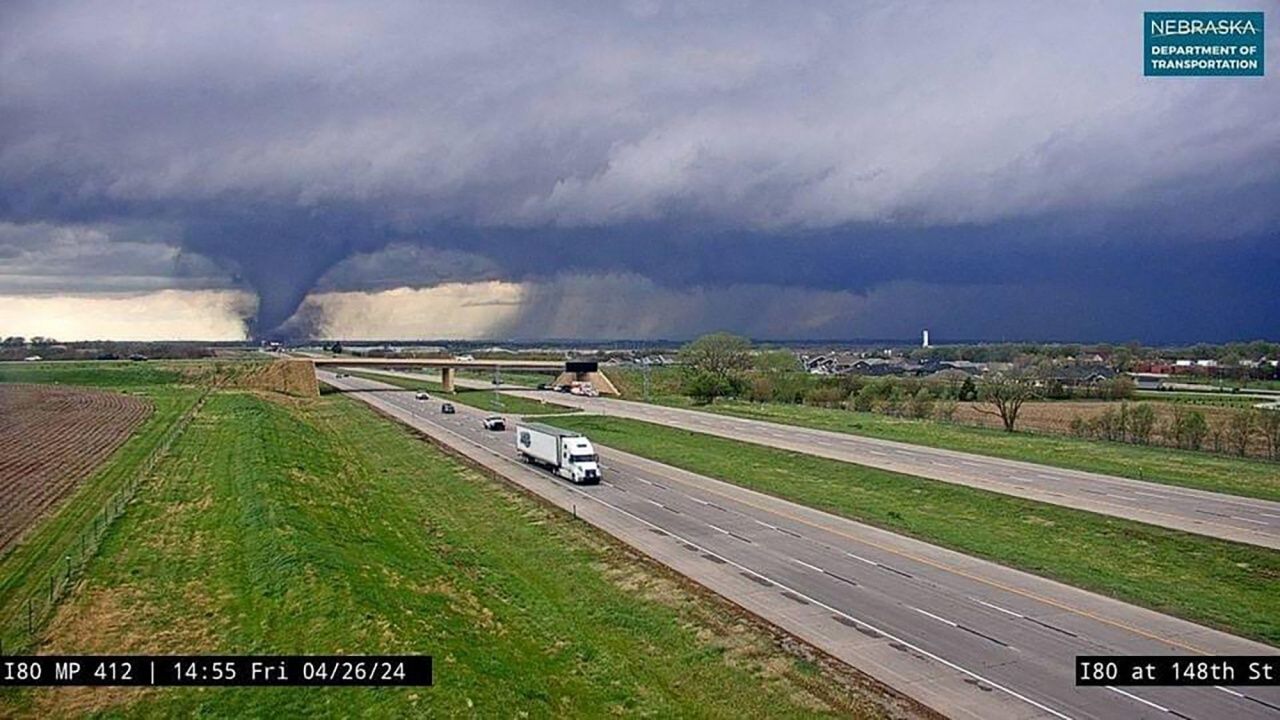 A tornado touched down near Waverly, Nebraska on April 26. 