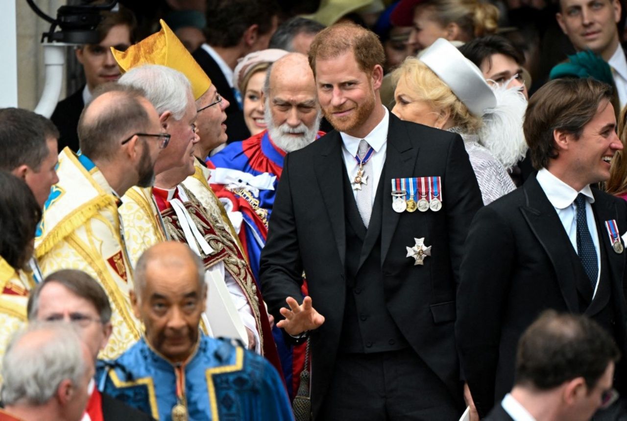 Prince Harry attends the Thanksgiving event marking the 10th anniversary of the Invictus Games at St. Paul's Cathedral in London on May 6, 2024. 