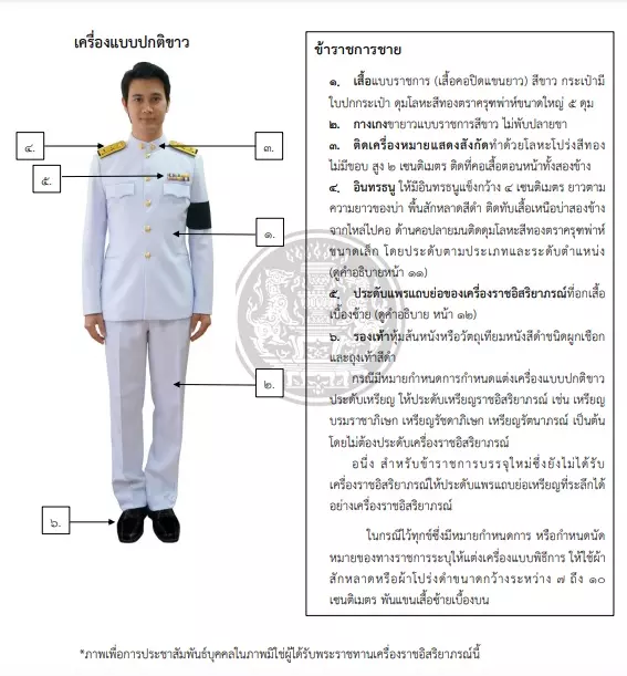 ชุดขาวข้าราชการ (ชุดพิธีการ) กับ 5 เรื่องต้องรู้เมื่อสวมในงานรัฐพิธี