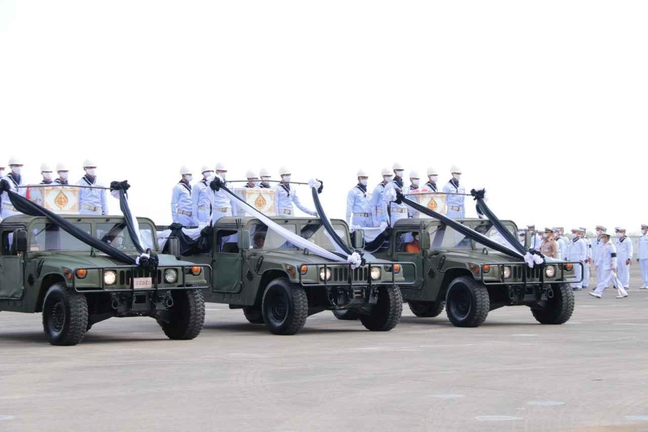 Royal Thai Navy receives the bodies of 10 brave soldiers, Sukhothai Royal Navy  Honorably at Sattahip District  