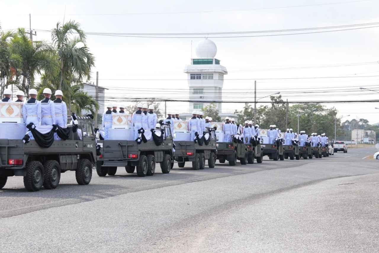 Royal Thai Navy receives the bodies of 10 brave soldiers, Sukhothai Royal Navy  Honorably at Sattahip District  