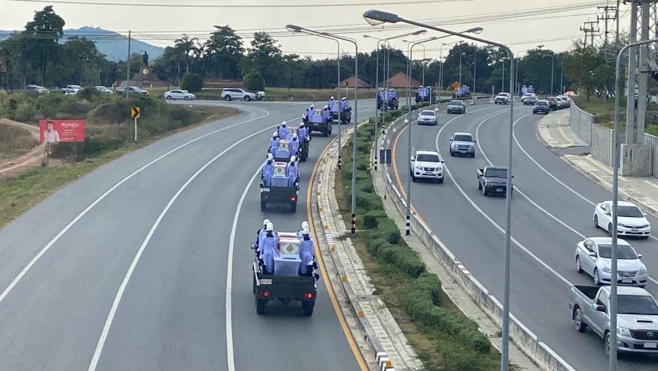 Royal Thai Navy receives the bodies of 10 brave soldiers, Sukhothai Royal Navy  Honorably at Sattahip District  