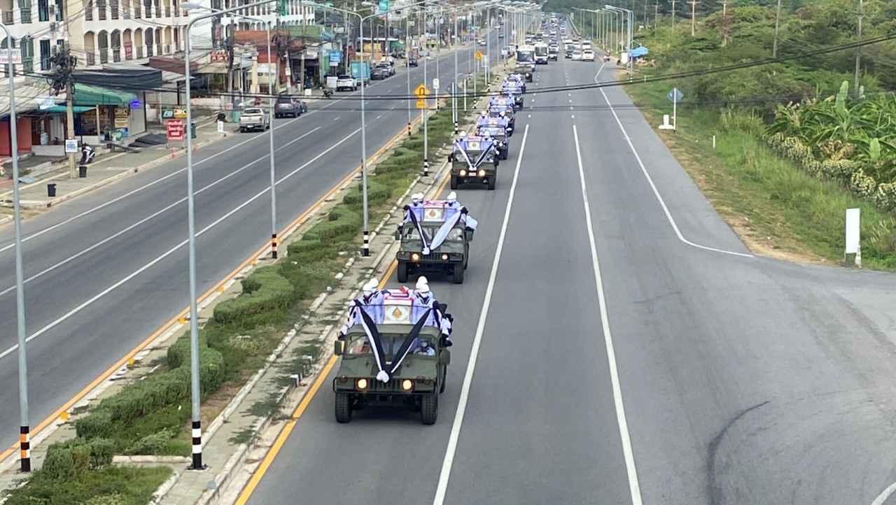 Royal Thai Navy receives the bodies of 10 brave soldiers, Sukhothai Royal Navy  Honorably at Sattahip District  