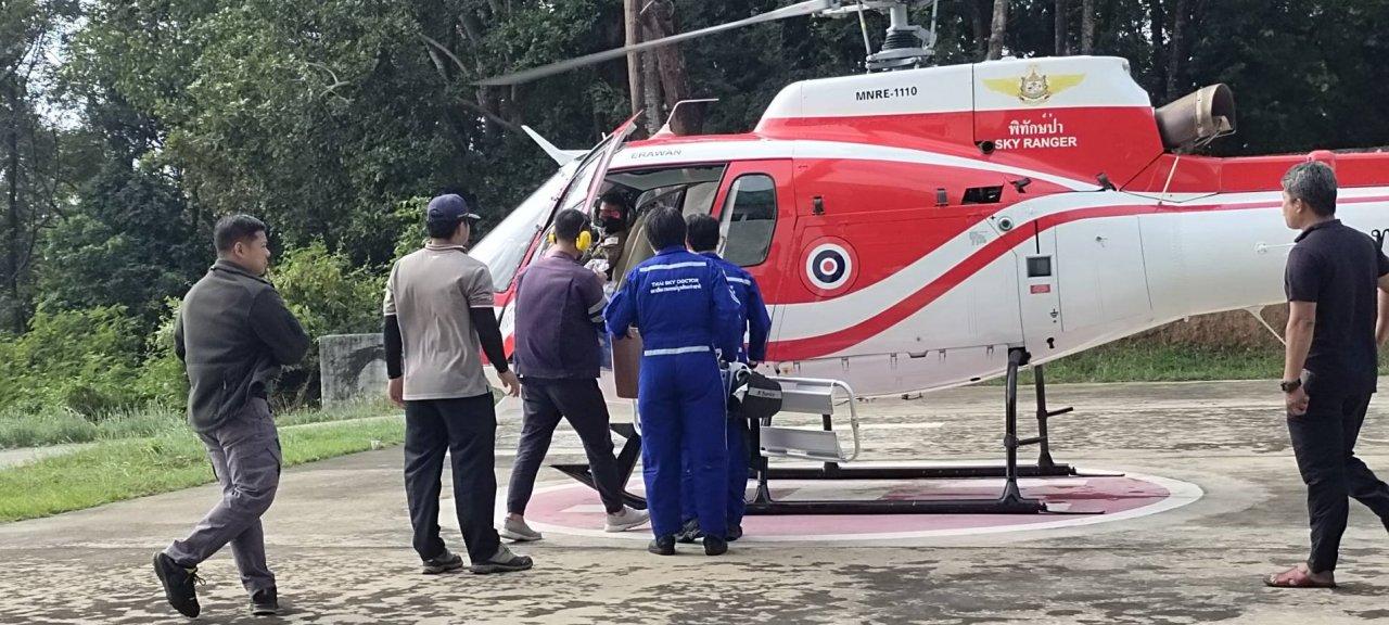 ทีม Sky doctor รับ นทท.สาวล้มกระแทกหินเจ็บสาหัสที่เชียงดาว ส่ง รพ.สวนดอก