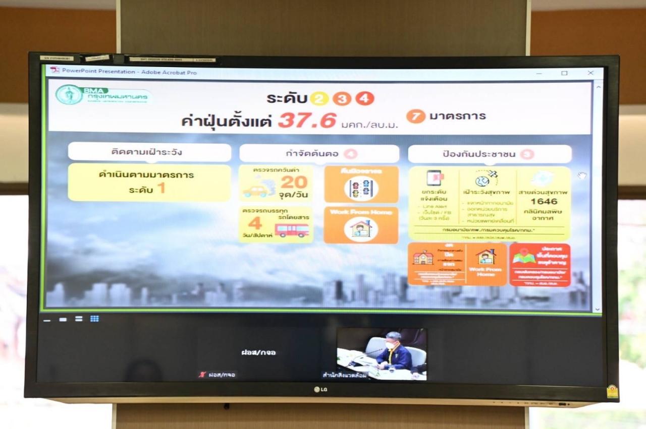 กทม. เปิดประชุมศูนย์ปฏิบัติการติดตามและรับมือปัญหาฝุ่น PM 2.5