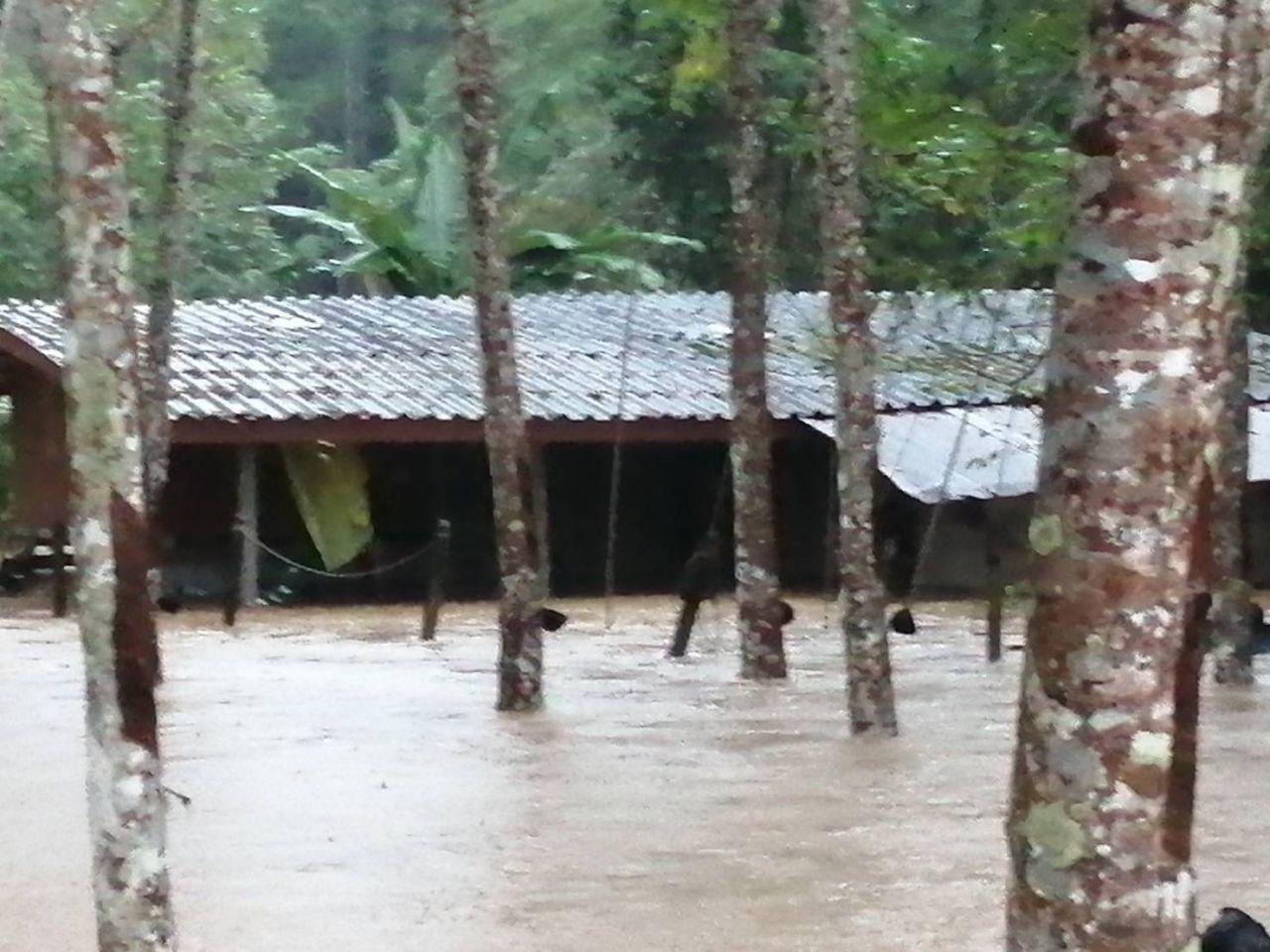 ตรังฝนตกทำน้ำป่าเทือกเขาบรรทัด ทะลักท่วม 5 อำเภอ เดือดร้อน 200 ครัวเรือน