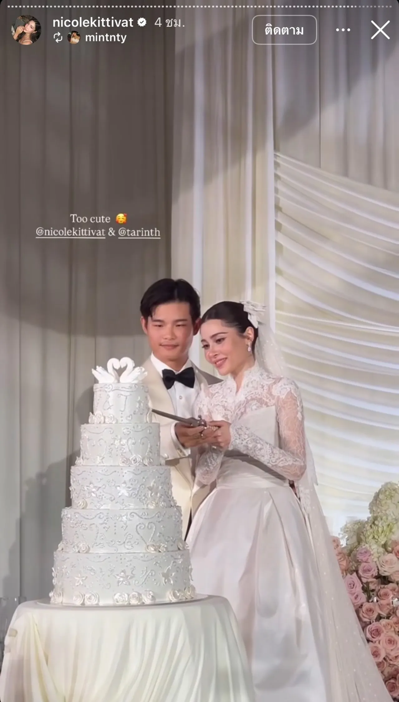 นิโคล กิตติวัฒน์ วิวาห์หวาน ไฮโซหมูแฮม บรรยากาศสุดอบอุ่น (คลิป)