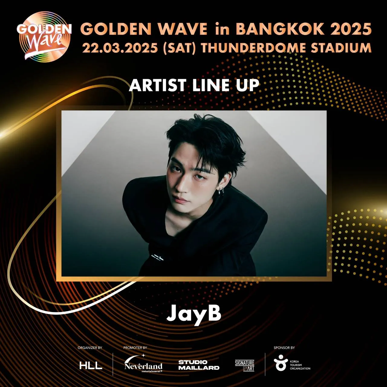 ไลน์อัปสุดปัง JAY B GOT7 คอนเฟิร์มร่วมเวทีคอนเสิร์ต GOLDEN WAVE IN BANGKOK 2025