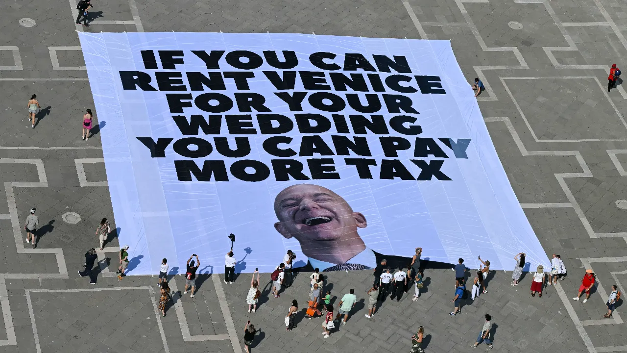 "เจฟฟ์ เบซอส" ถึงเวนิส เตรียมวิวาห์ "ลอเรน ซานเชซ" ท่ามกลางกระแสต่อต้าน