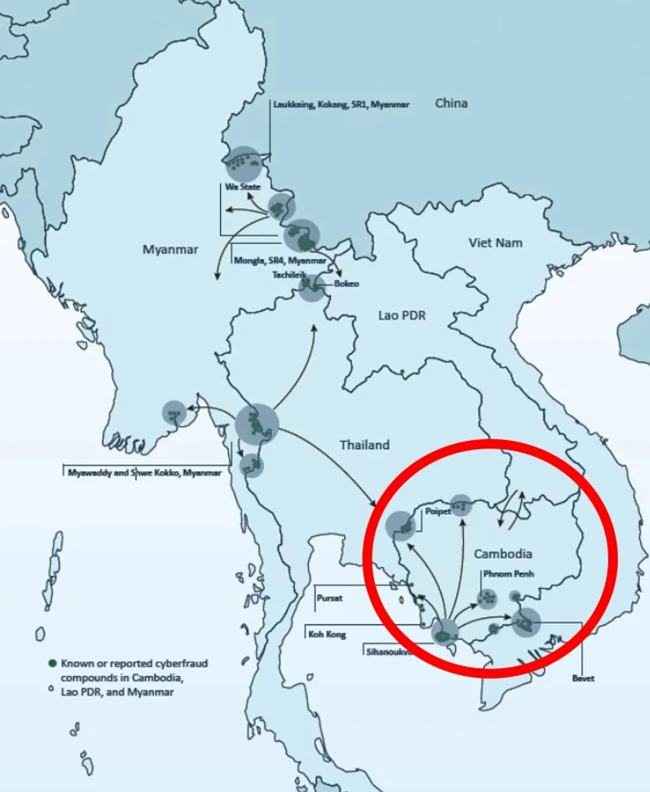 ยูเอ็นเผยแผนที่ ระบุกัมพูชาเป็นฐานสแกมเมอร์ออนไลน์ระดับโลก