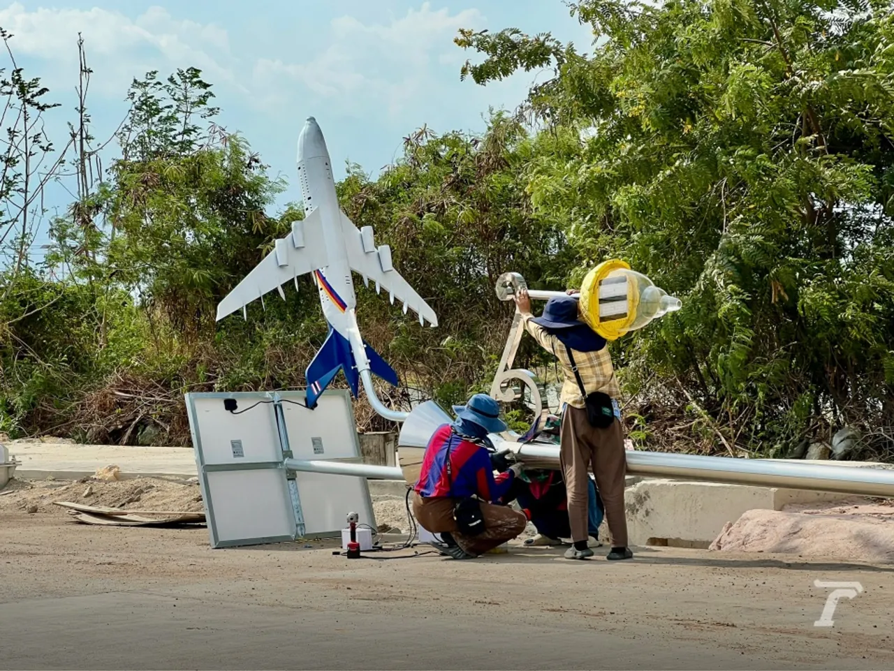 (เสาไฟ) เครื่องบินพร้อม Take off