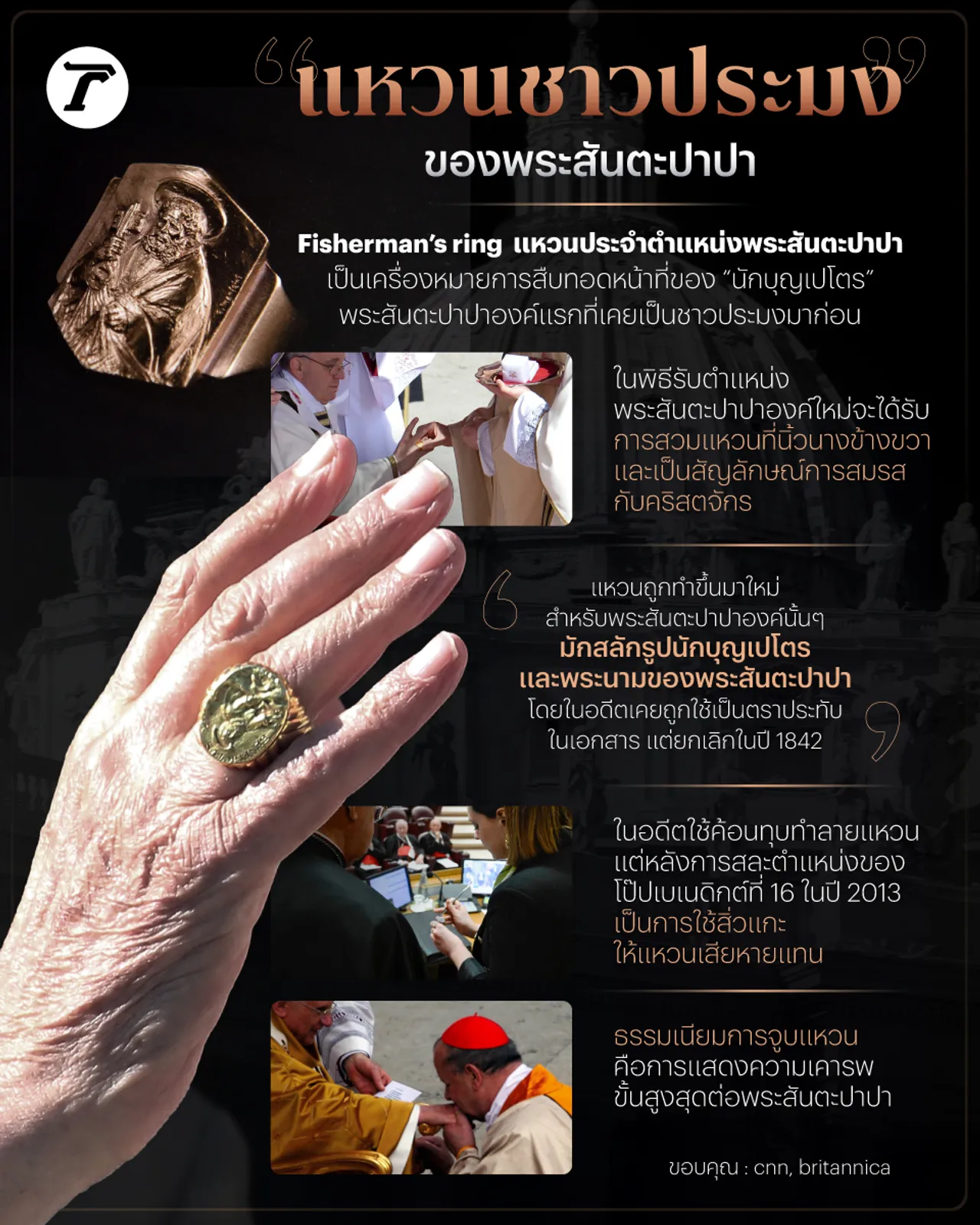 รู้จัก แหวนชาวประมง แหวนประจำตำแหน่งโป๊ป ที่ถูกทำลายหลังสิ้นพระชนม์