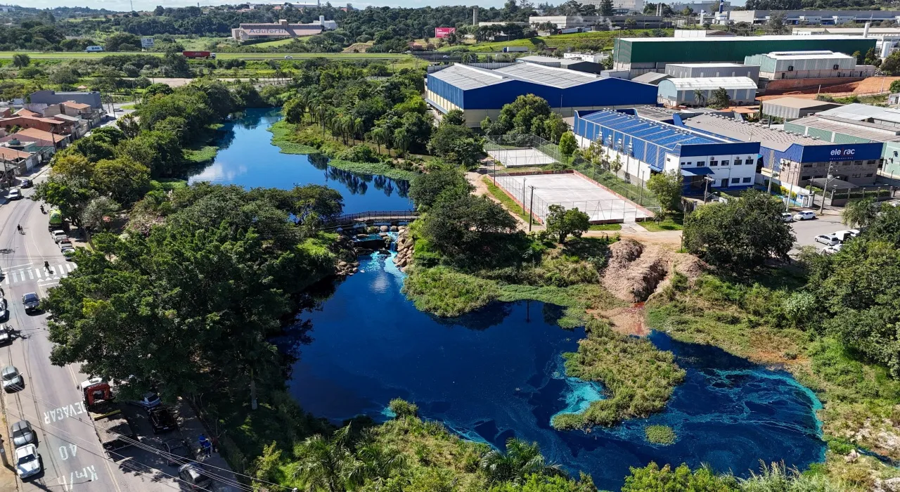 ชาวบ้านช็อก สัตว์ในลำธารกลายเป็นสีฟ้า หลังสีย้อมผ้ารั่วไหลในบราซิล