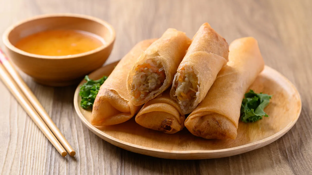 air-fryer-spring-rolls เมนูหม้อทอดไร้น้ำมัน ปอเปี๊ยะทอด