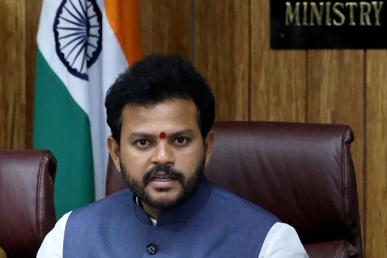 นายราม โมฮาน ไนดู รัฐมนตรีว่าการกระทรวงการบินพลเรือนของอินเดีย 