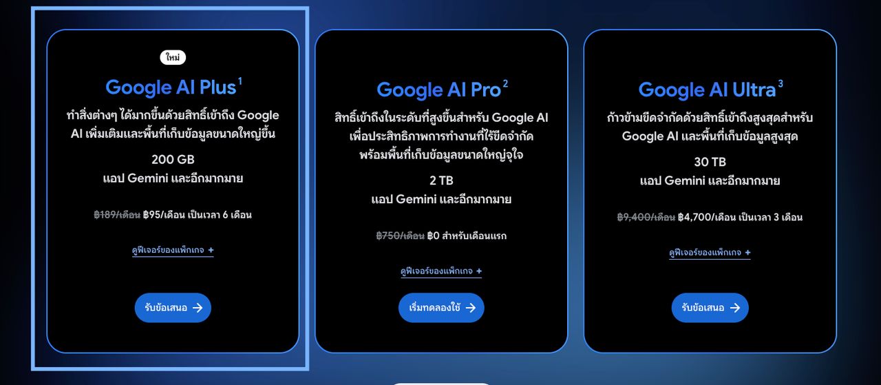 Google AI Plus ลดเหลือ 95 บาท เป็นระยะเวลา 6 เดือน