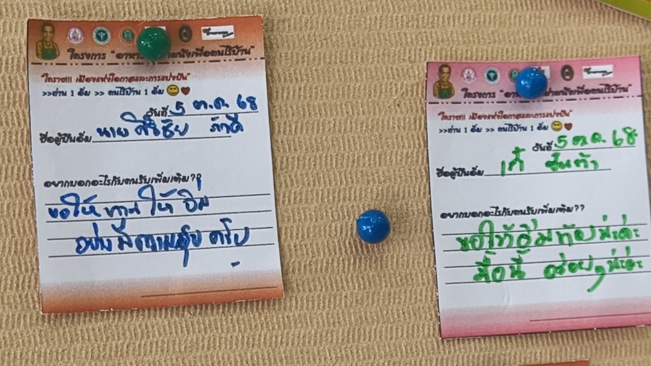 มีโน้ตเขียนให้กำลังใจ