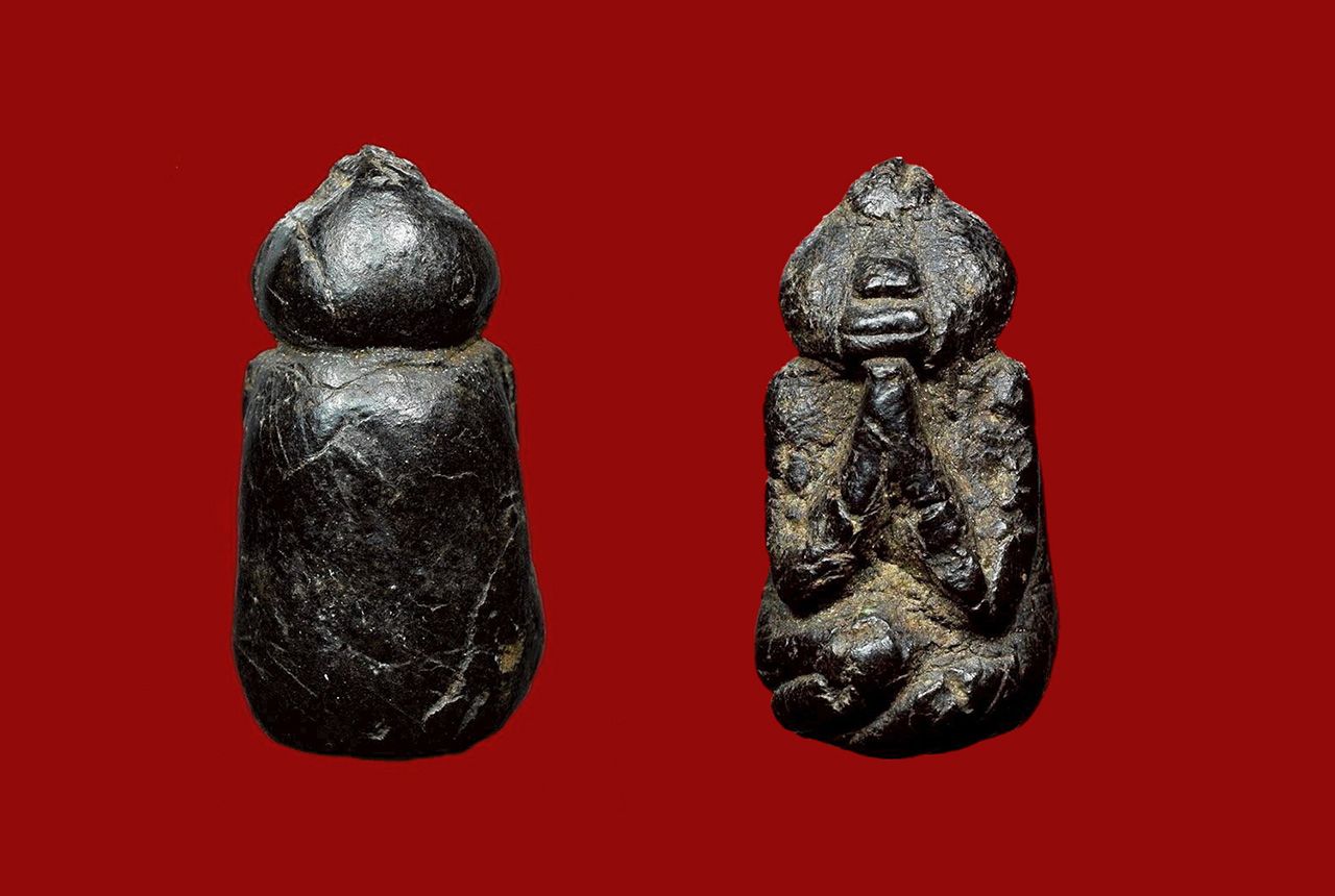 พระปิดตา พิมพ์พนมมือ (ปั้น) เนื้อผงคลุกรัก หลวงพ่อแก้ว วัดปากทะเล ของเสี่ยปัน ปัน.