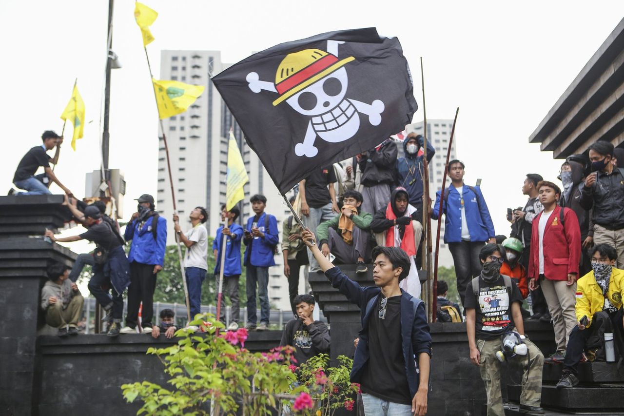 การประท้วงในอินโดนีเซีย 29 ส.ค. (Photo by Agoes Rudianto/Anadolu via Getty Images)